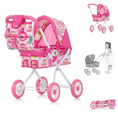 Immagine prodotto di Chipolino carrozzina per bambole Emily bag, capottina parasole regolabile, pieghevole rosa rosa