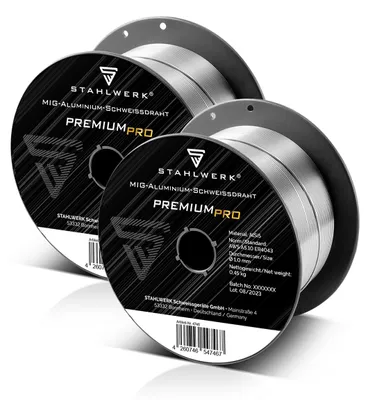Image de STAHLWERK 2 x fil de soudage MIG MAG aluminium ER4043 AlSi5 1,0 mm 0,45 kg rouleau