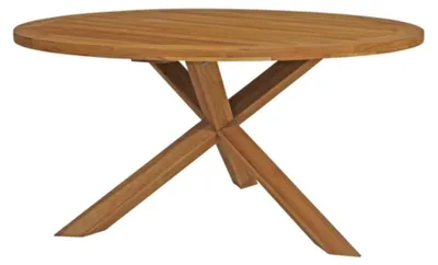 Ein Gartenmöbel.Tische im Maß 150 x 74 x 150 aus Teak. Farbe Braun