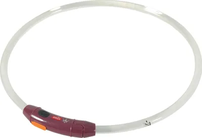 Zdjęcie produktu dla ZOLUX Bivouak LED Silikon transparentny czerwony - obroża dla psa - 30-60cm
