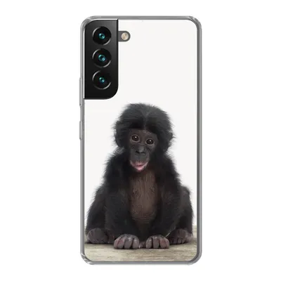 Produktbild von MuchoWow® Handyhülle Schutzhülle Hülle für Samsung Galaxy S22 Kind - Affe - Schimpanse - Babytiere - Jungen - Mädchen Silikon Softcase Handy Hülle - Mobiltelefonhülle