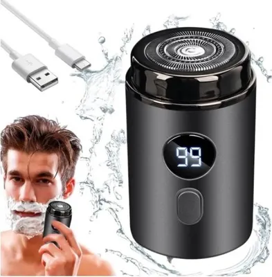 Produktbild von OKWISH Elektrische Rasierer, Elektrischer Mini-Rasierer für Männer, Wiederaufladbar, Wasserdicht, Tragbar, Präziser Nass- und Trockenrasierer, Grau, Kompakt für Reisen und Zuhause
