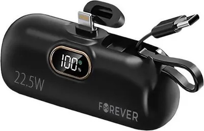 Obrázok produktu pre Forever MTB-100 5000 mAh 22,5W Lightning mini power banka čierna