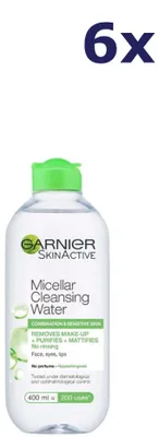 Zdjęcie produktu dla 6 szt. Płyn micelarny Garnier 400 ml do skóry mieszanej i wrażliwej