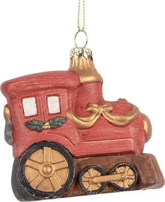 Obrázok produktu pre Clayre & Eef Vianočná visačka vlak 9x5x9 cm červená plastová