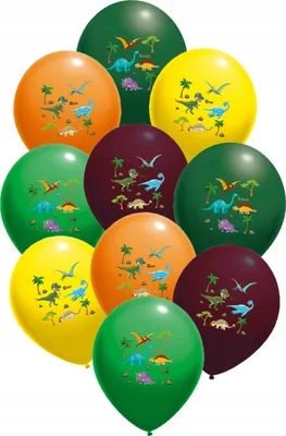 Produktbild von Pastellfarbene Luftballons mit DINO-Aufdruck 14 Zoll 10 Stk.