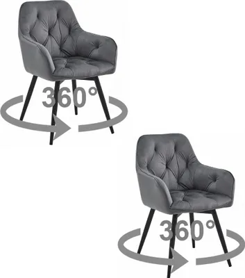 Immagine prodotto di Sedia JORK360 - velluto grigio scuro / gambe nere x 2