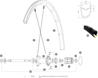 Produktbild von Mavic Ersatzspeiche Ersatzspeiche hinten rechts 297 mm
