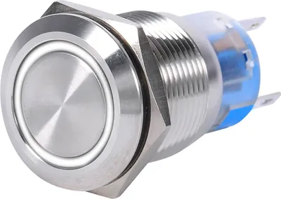 Produktbild von 19mm 12-24 V wasserdichte rostfreie Selbstverriegelungspuppknopfschalter weiße LED