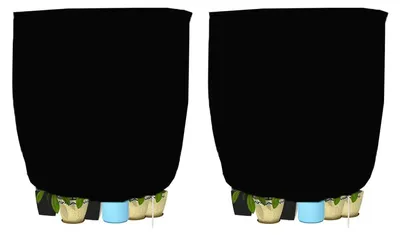 Image de Housse de protection pour plantes en pot, idéale pour l'hiver. Dimensions : 160 x 180 cm. Couleur : noir. Lot de 2 pièces
