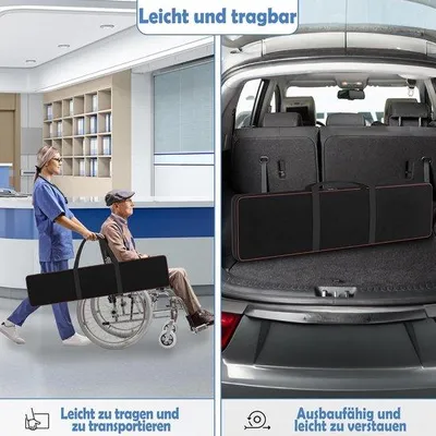 Productafbeelding van 2 x rolstoelhelling voor trappen Telescooprampen voor rolstoel Aluminium oprijplaat helling tot 300 kg laadcapaciteit 91-152,5 cm Verstelbare telescoopramp