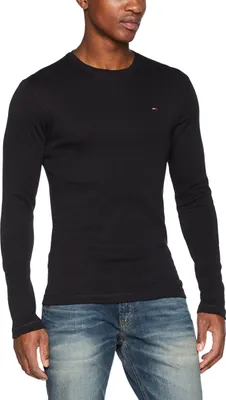 Produktbild von Tommy Jeans Herren Tjm Original Rib Longsleeve Tee Dm0dm04409 Langarm Strickober