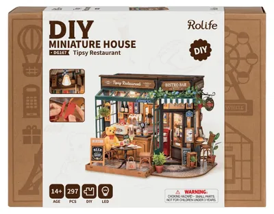 Image de puzzle 3D, Mini maison DIY, Tipsy Restaurant, Rolife, 297 pièces