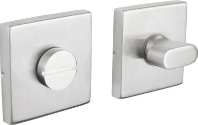 Image de Ferrure de porte WC Lavuzo en acier inoxydable rosace carrée - Par set
