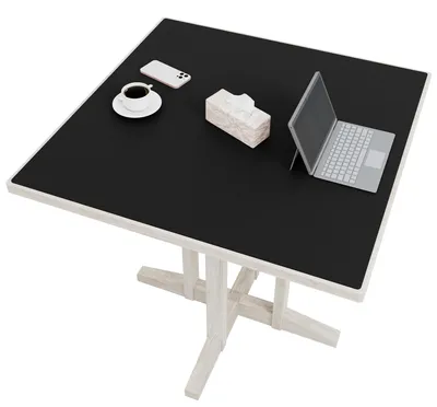 Produktbild von Solidchoice – Rechteckige Tischmatte aus Kork und Kunstleder, 76 cm, Schwarz