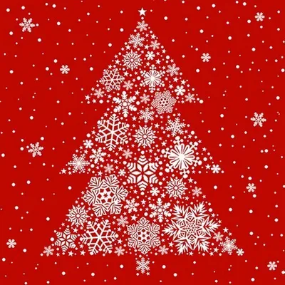 Produktbild von 20 Servietten Big Crystal Tree rot - Baum aus Schneekristalle 33x33cm