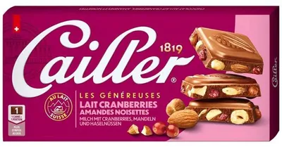 Produktbild von Cailler Lait Cranberries Amandes Noisettes 200g