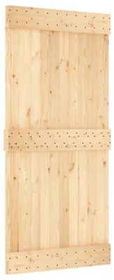 Image de Porte coulissante vidaXL NARVIK, finition naturelle et noire, 100 x 210 cm (213,5 cm)