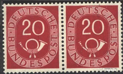 Produktbild von Briefmarken BRD (BR.Deutschland) 1951 Mi 130wP waagerechtes Paar gestempelt Posthorn