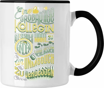Produktbild von Trendation - Kollegin Abschied Tasse Geschenk Abschiedsgeschenk Neuer Job Jobwechsel Spruch (Schwarz)