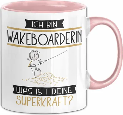 Produktbild von Wakeboarderin Geschenk Tasse Ich Bin Wakeboarderin Was Ist Deine Superkraft Geschenkidee Lustig Geburtstag Weihnachten (Rosa)