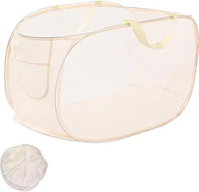 Immagine prodotto di Cesto portabiancheria pieghevole - ideale per il bagno - beige