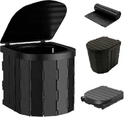 Productafbeelding van Draagbare Vouwbare Camping Toilet met Deksel