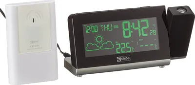 Obrázok produktu pre Emos E8466, Čierna, Biela, Vnútorný teplomer, Vonkajší teplomer, Teplomer, Teplomer, -5 - 50 °C, -20 - 60 °C