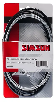 Image de Kit de câbles de frein à tambour Simson, universel, noir