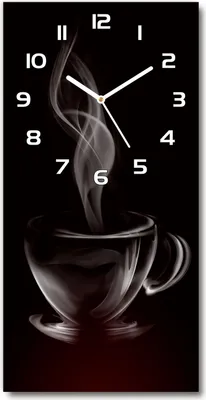 Produktbild von Wanduhr aus Glas – 30x60 cm - Glasbild - Glasuhr - Gehärtetes Glas -Aromatischer Kaffee
