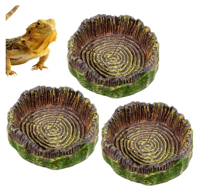 Produktbild von 3 Stück Wassernäpfe für Reptilien, geeignet für Bartagamen und Gecko
