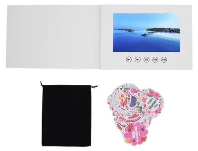 Produktbild von Video-Grußkarte mit LCD-Bildschirm 720P HD und Bild DIY elektronische Broschüre 128M Erinnerungsaufkleber für Hochzeit Weihnachten 10 Zoll