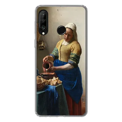Produktbild von MuchoWow® Handyhülle Schutzhülle Hülle für Huawei P30 Lite Das Milchmädchen - Johannes Vermeer Silikon Softcase Handy Hülle - Handyhülle