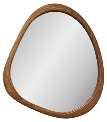 Productafbeelding van Luxon wandspiegel van MDF met houtlook, organische vorm, 44x48 cm