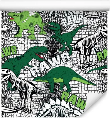 Produktbild von 10m VLIES TAPETE Rolle Kinderzimmer Wildtiere Dinosaurier Archäologie XXL