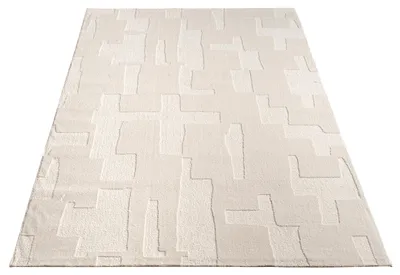 Produktbild von Paco Home Teppich Wohnzimmer Schlafzimmer Kurzflor Skandi Motiv Einfarbig 3D Geometrisch 200x290 cm