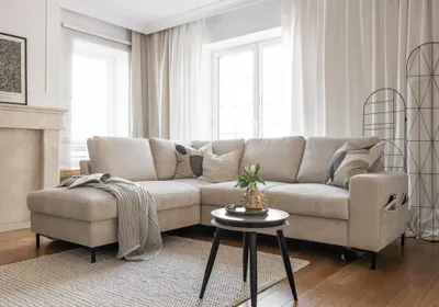 Produktbild von MIUFORM Lofty Lilly Ecksofa mit Bettfunktion L-FORM LINKS– 237 x 197 cm - Beige - Sofa Schlafsofa Couch