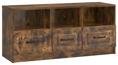 Zdjęcie produktu dla Szafka pod telewizor vidaXL, dąb wędzony, 102 x 34,5 x 47 cm, materiał drewnopochodny
