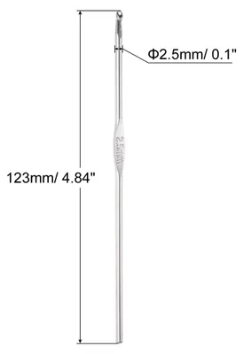 Produktbild von 10Stk Edelstahl H?keln Haken 2.5mm Gestreifte Nadeln fš¹r Basteln Garn