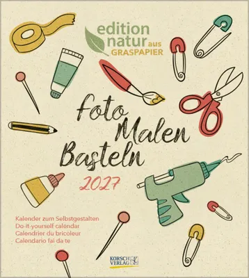 Produktbild von Foto-Malen-Basteln Bastelkalender Graspapier 2027