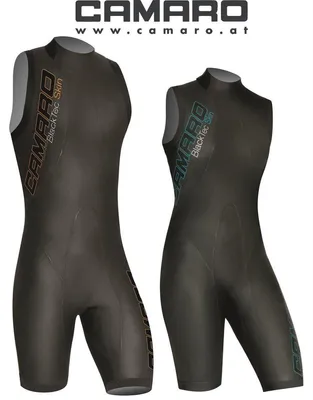 Obrázok produktu pre Camaro Blacktec Skin Shorty – rýchly neoprénový oblek na plávanie pre triatlon – Dámsky model – Veľkosť: 36 (XS)