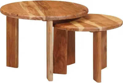 Produktbild von Nesting-Couchtische 2 pcs Braun Massivholz Akazie
