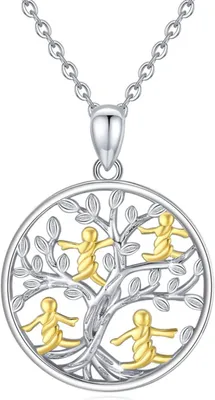 Image de TRISHULA Chaîne Arbre de vie 925 argent sterling Collier femme avec pendentif 45-50cm