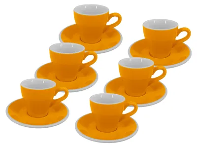 Image de Lot de 6 pièces - Tasse à espresso avec soucoupe Milano, 75 ml, jaune