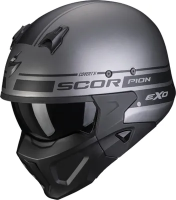 Produktbild von SCORPION COVERT-X TUSSLE Integralhelm matt silber-schwarz S