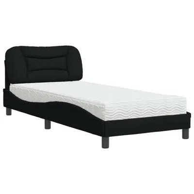 Produktbild von Bett mit Matratze "Hvar" Schwarz 80x200 cm Stoff