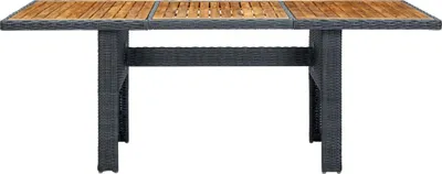 Immagine prodotto di Tavolo da Giardino Grigio Scuro in Polyrattan e Massello Acacia