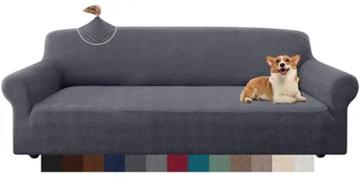 4-Sitzer Rhombus-Jacquard-Bankbezug, extra groß, grau, dehnbar