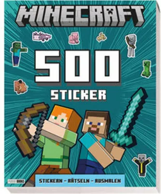 Produktbild von Minecraft: 500 Sticker- Stickern - Rätseln - Ausmalen