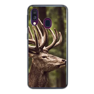 Produktbild von MuchoWow® Handyhülle Schutzhülle Hülle für Samsung Galaxy A40 Hirsch - Natur - Geweih - Wald - Tiere Silikon Softcase Handy Hülle - Handy-Tasche